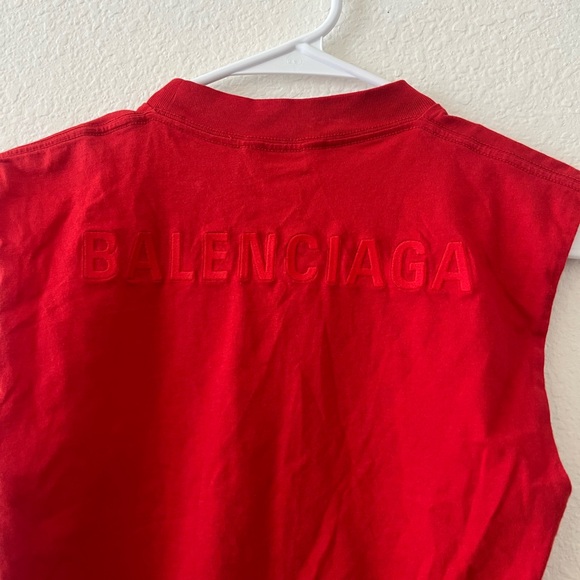 Balenciaga Embossed Red Tank kids Sz 8 fits XS‎ - Picture 6 of 8